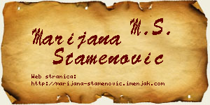 Marijana Stamenović vizit kartica